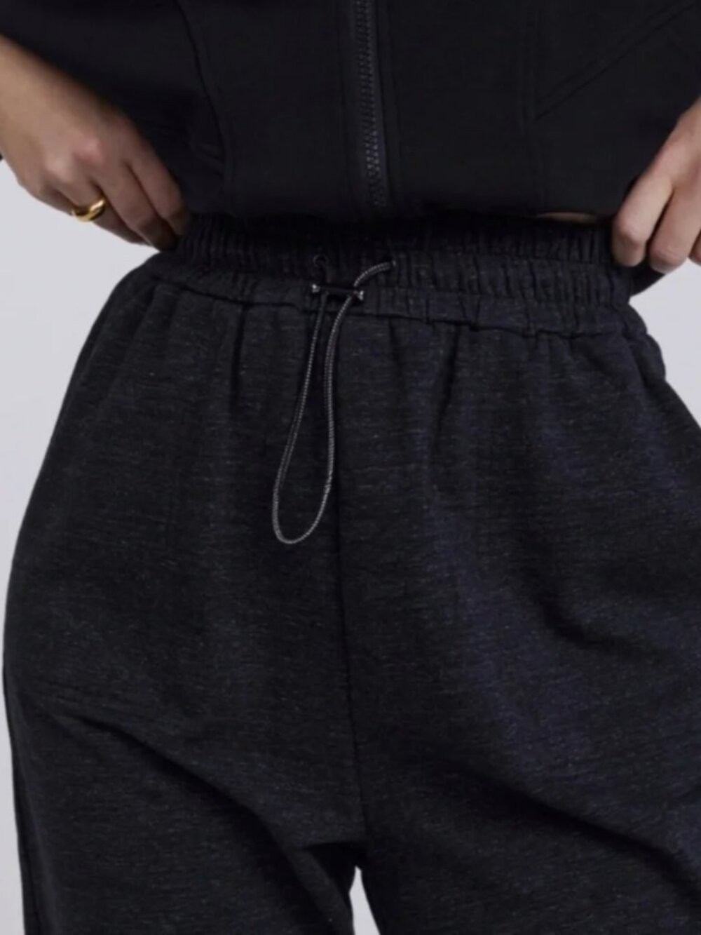 Varley Nevada Sweatpants Black marl Joggers Size Medium